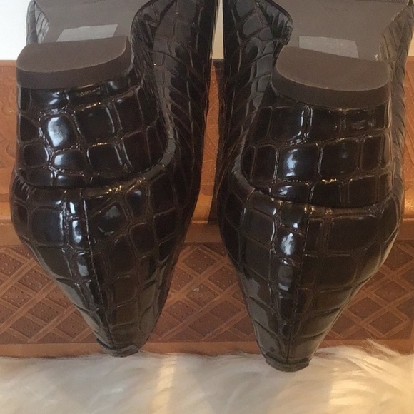 Crocodile Print Proxy Womens Emastine Brown 1.25” wedge ballet style NWOB 8.5 - Picture 5 of 9